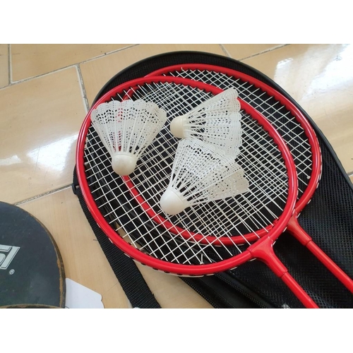 106 - Pair of Coca - Cola Badminton Rackets with 3 x Shuttle Cocks in Carry Case, Together with 3 x 