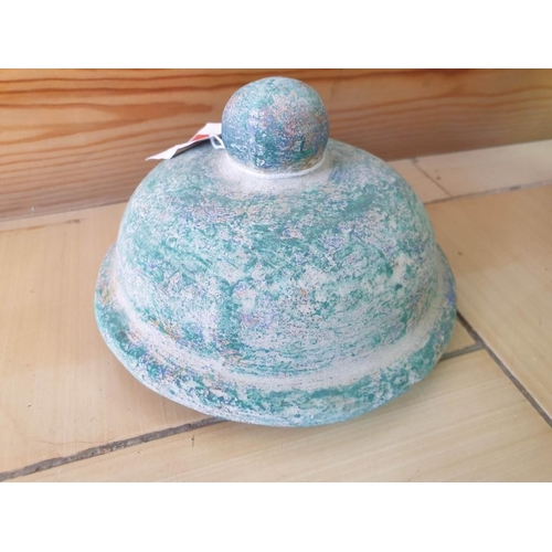 2 - Large Mexican Style Green Colour Lidded Ceramic Vase / Pot (Approx. H:48cm x Ø22cm max)