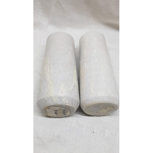 62 - Pair of Modern Marble Candle Holders (H:15cm each)