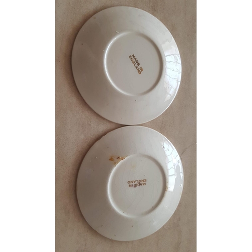 99 - Pair of Vintage Style Porcelain Decorative Small Plates, Made in England (Ø12cm)