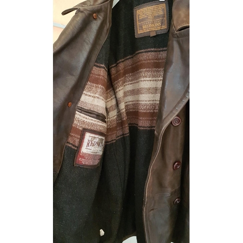 87 - Vintage 'Redskins' Leather Coat, XXL