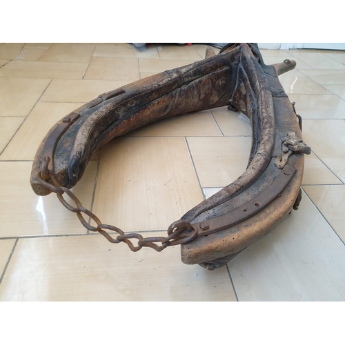 21 - Antique Leather and Wood Horse Harness