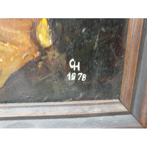 37 - Oil on Board of Elderly Gentleman Smoking a Pipe, Signed Lower Right 