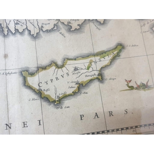 61 - Framed Rare Antique Map of Cyprus and Asia Minor, Dated 1860, Hand Coloured with Illustrations