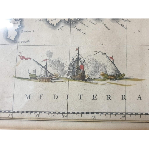 61 - Framed Rare Antique Map of Cyprus and Asia Minor, Dated 1860, Hand Coloured with Illustrations