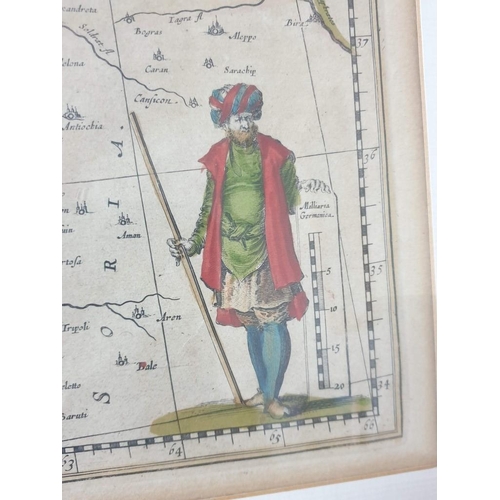 61 - Framed Rare Antique Map of Cyprus and Asia Minor, Dated 1860, Hand Coloured with Illustrations