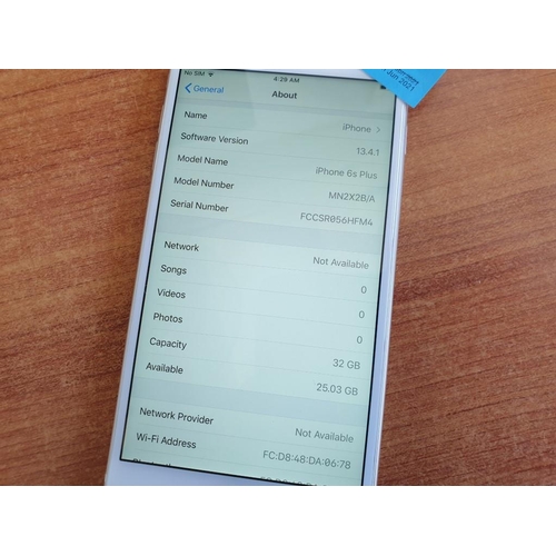 54 - Apple iPhone 6S Plus (Model A1687), 32GB, Unlocked and Reset, Tested and Working, (Adapter Cable and... 