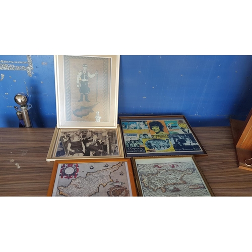 585 - Collection of Print in Frame (Maps, Advertising etc)