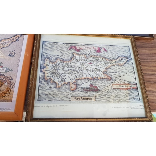 585 - Collection of Print in Frame (Maps, Advertising etc)