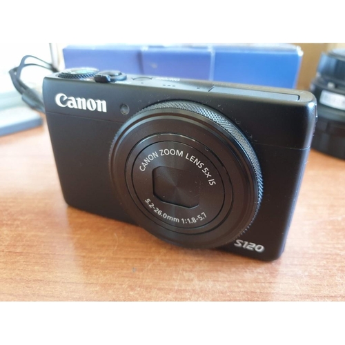 45A - Canon Powershot S120 Digital Camera * Working when Lotted * with Original Box and Extra Batteries, T... 