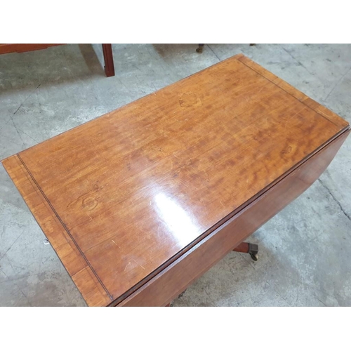 81B - A Late George III Stainwood Birch and Tuliwood Pembroke Table, Early 19th Century Inlaid with Ebony ... 