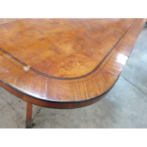 81B - A Late George III Stainwood Birch and Tuliwood Pembroke Table, Early 19th Century Inlaid with Ebony ... 