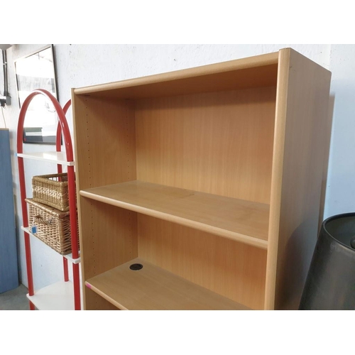 224 - Large 4 - Tier Shelf Light Wood Colour Bookcase with Adjustable Shelves (96cm x 189cm)