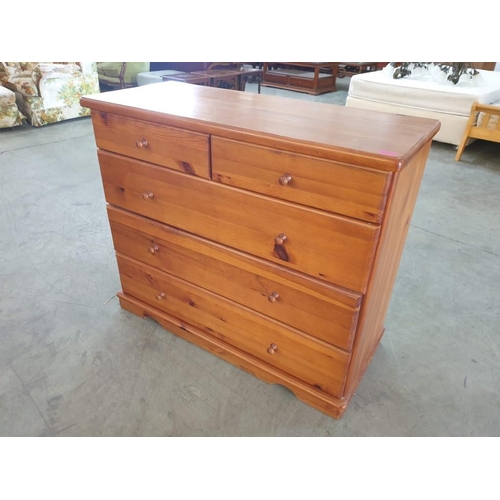 236 - Pine 5 - Drawer Chest of Drawers (105cm x 45cm x 88cm)