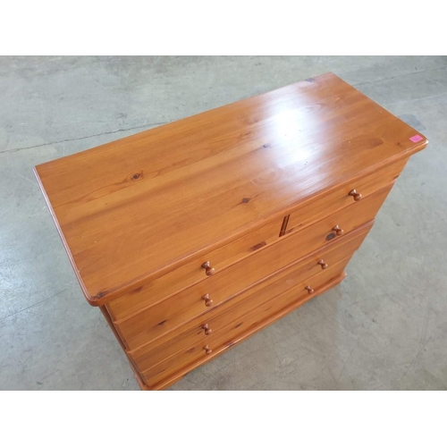 236 - Pine 5 - Drawer Chest of Drawers (105cm x 45cm x 88cm)