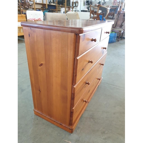 236 - Pine 5 - Drawer Chest of Drawers (105cm x 45cm x 88cm)