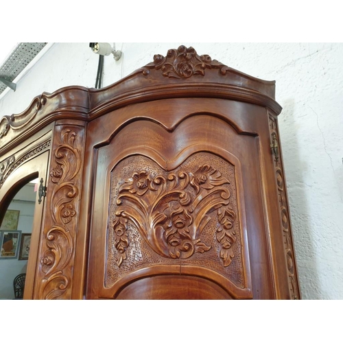 301 - Large Decorative Classical Style Dark Wood Side Board / Display Cabinet with Carved Panels, Drawers ... 