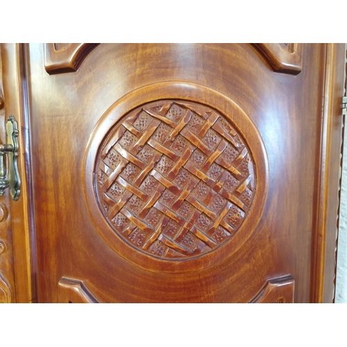 301 - Large Decorative Classical Style Dark Wood Side Board / Display Cabinet with Carved Panels, Drawers ... 
