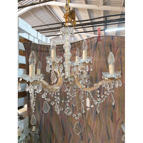 316 - Vintage 4-Arm / 8-Spot Crystal Chandelier