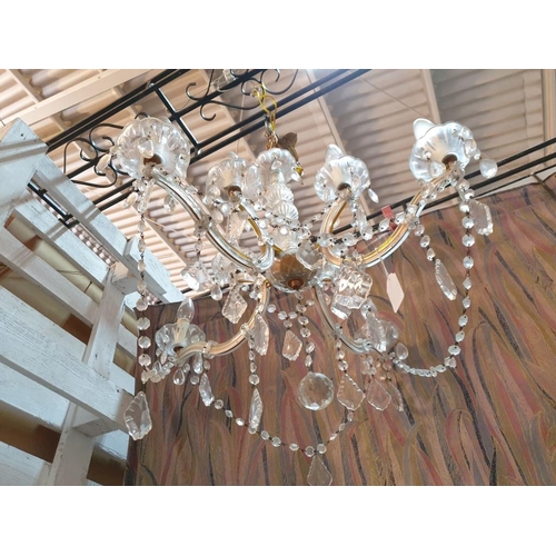 316 - Vintage 4-Arm / 8-Spot Crystal Chandelier