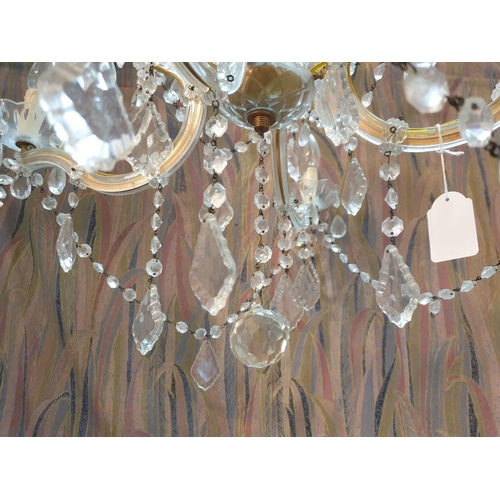 316 - Vintage 4-Arm / 8-Spot Crystal Chandelier
