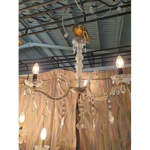 318 - Vintage 3-Arm / 3-Spot Crystal Chandelier