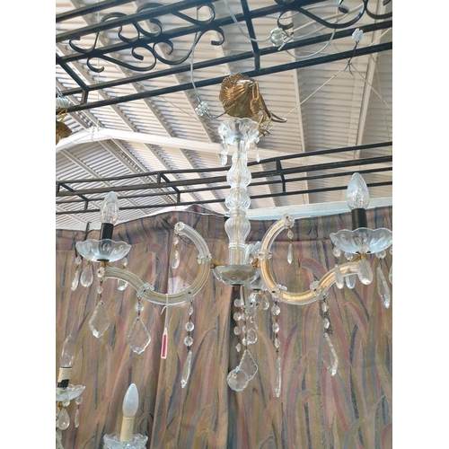 318 - Vintage 3-Arm / 3-Spot Crystal Chandelier