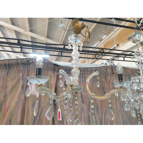 318 - Vintage 3-Arm / 3-Spot Crystal Chandelier