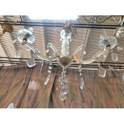318 - Vintage 3-Arm / 3-Spot Crystal Chandelier