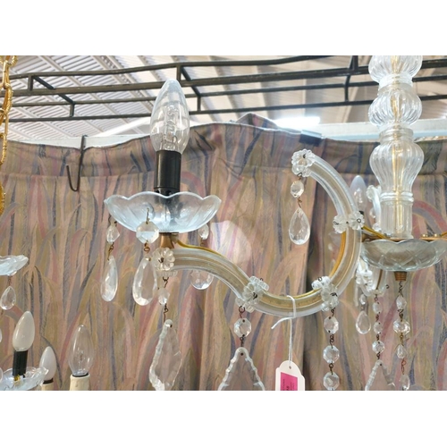 318 - Vintage 3-Arm / 3-Spot Crystal Chandelier