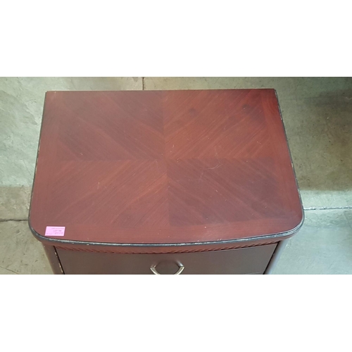 190 - Dark Brown Wooden 2 - Drawers Side Unit (60cm x 45cm x 47cm)