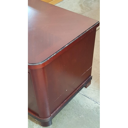 190 - Dark Brown Wooden 2 - Drawers Side Unit (60cm x 45cm x 47cm)