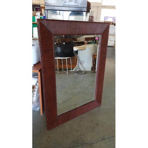 195 - Large Mirror in Dark Brown Wooden Frame