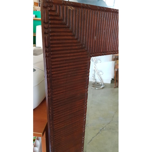 195 - Large Mirror in Dark Brown Wooden Frame