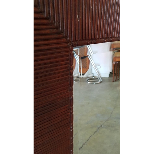 195 - Large Mirror in Dark Brown Wooden Frame