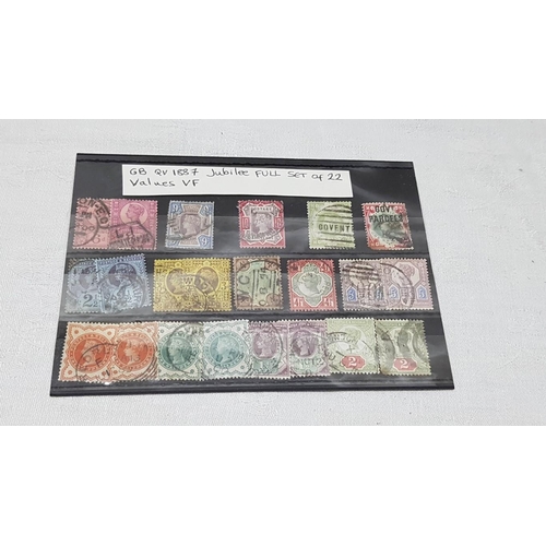 208 - Collection of Vintage English Stamps Jubiele Set of 22 Value VF GB Queen Victoria