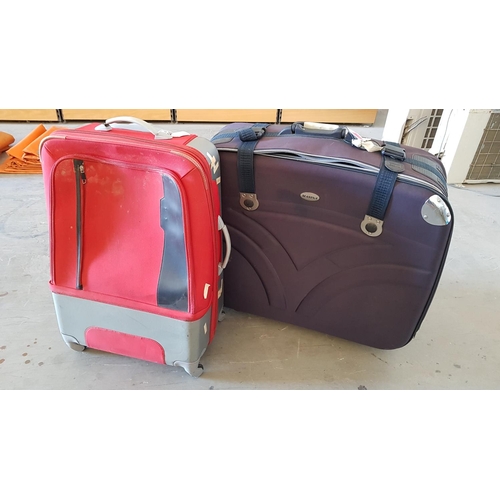 331 - Set of 2 x Large Suitcase one Wheels (Red and Black)