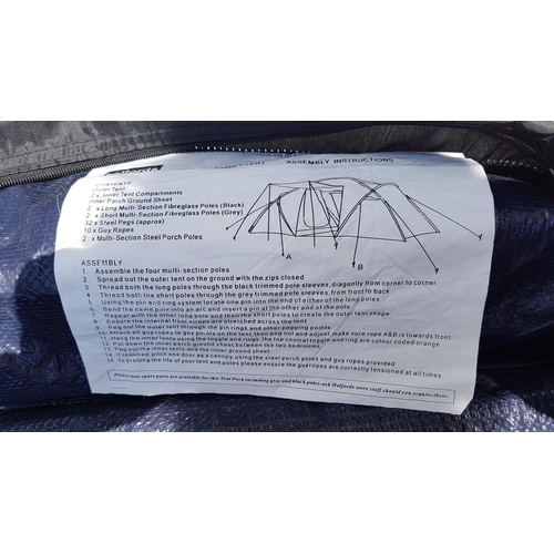 340 - Halfords Family Size Tent with 2 x Bedrooms & Double Air - Bed