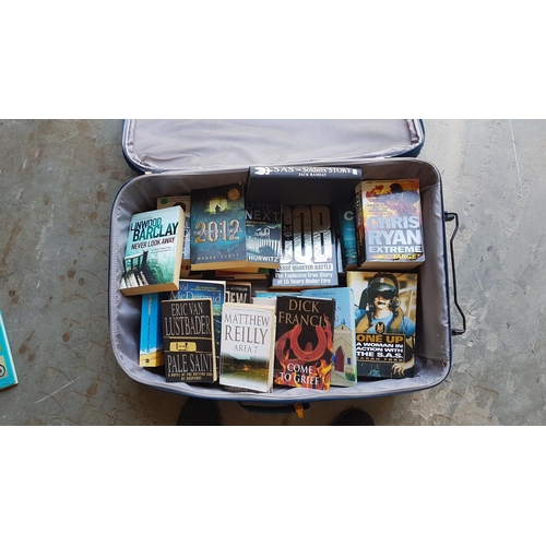 346 - Large Suitcase of Books (Thrillers, SAS etc)