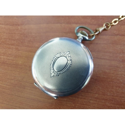 184 - Vintage French Pocket Watch in .800 Silver Case, Lever Set, Manual Wind (Running when Lotted) in Yel... 