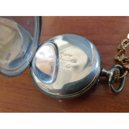 184 - Vintage French Pocket Watch in .800 Silver Case, Lever Set, Manual Wind (Running when Lotted) in Yel... 