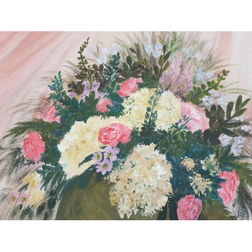 234 - Framed Oil on Canvas of Flowers Signed Lower Right (82cm x 92cm)