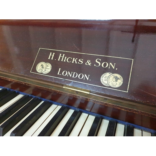 310 - H. Hicks & Son, London Upright Piano; Iron Frame in Wood Case (Serial No 31966) (135cm x 58cm x 120c... 