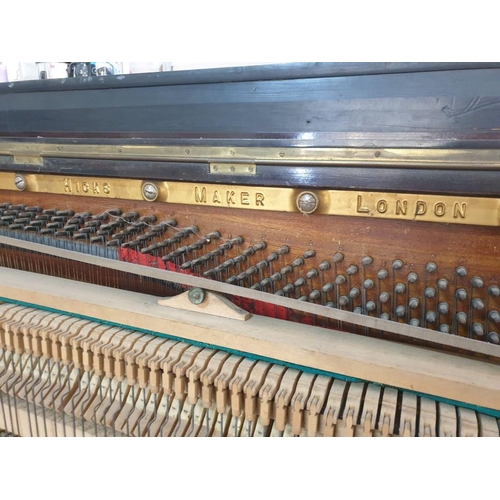 310 - H. Hicks & Son, London Upright Piano; Iron Frame in Wood Case (Serial No 31966) (135cm x 58cm x 120c... 