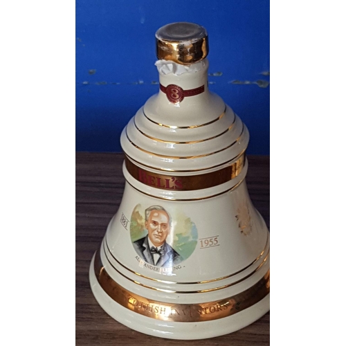 334 - Vintage 2 x Bell's Whisky Bell Shaped Whisky Decantors Ceramic 2003, Alexander Hemming Commemoration