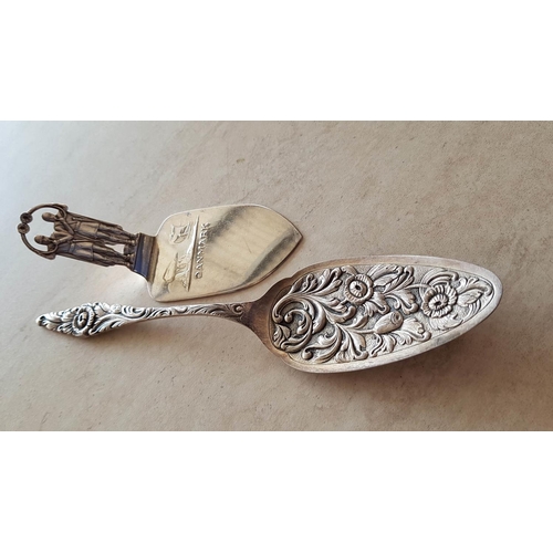 338 - Vintage Dutch Silver Plated EPNS Cake Server / Slice and Vintage Danish Silver Plated Cake Slicer