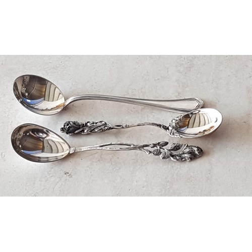 340 - 3 x Solid Silver Hallmarked Spoons (1 x .835 West Germany, 2 x .800)