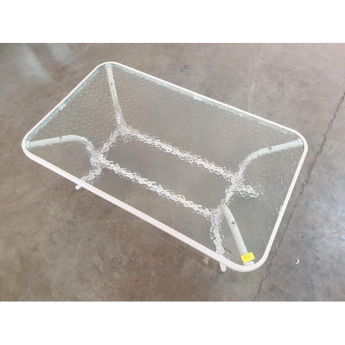 357 - New Aluminum Garden Table with Glass Top (100 x 60 x 46cm)