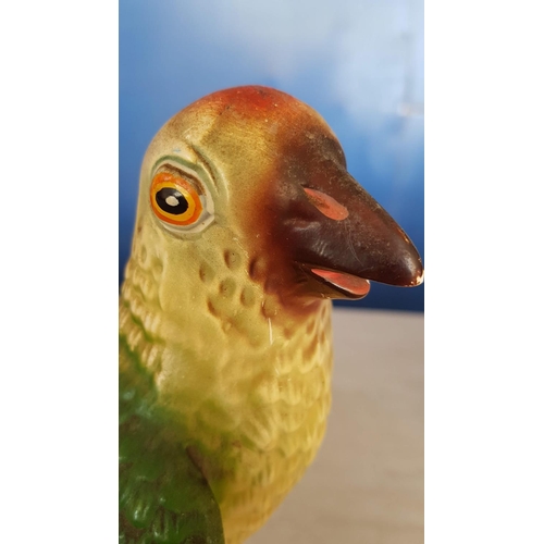 333 - Antique Vintage Green Parrot Ornament 1930's