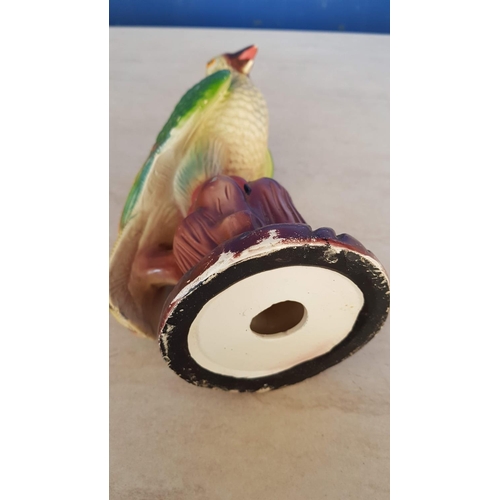 333 - Antique Vintage Green Parrot Ornament 1930's